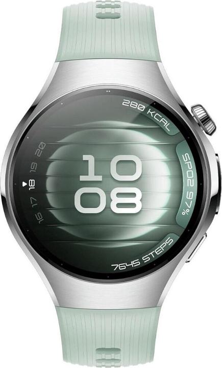 Actual product image Huawei Smart watches Watch 5 (42mm), Fluorelastomer Light Green strap, Metal body, Soc-L19F (42 mm, 4G)