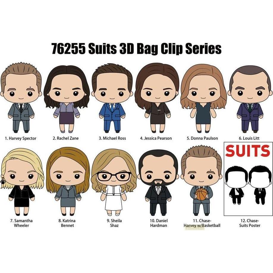 Monogram, Portachiavi, Suits 3D PVC-Taschenanhänger Series 1 Display (24), Multicolore