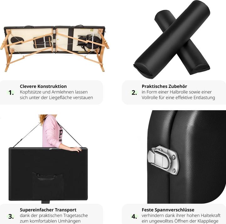 Image du produit tectake Ensemble de table de massage Freddi avec rouleaux de massage