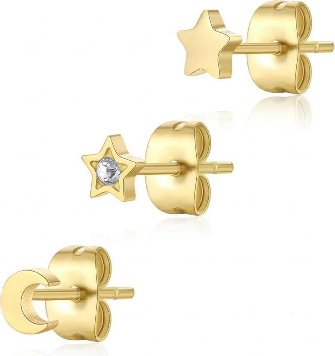 Produktbild Sagapo S'Agapo Set Of Three Gold-Plated Glam Click Sck166 Earrings