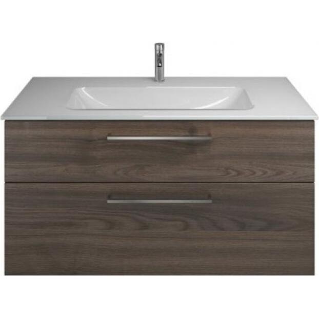 burgbad, Badmöbelset, Eqio Glas-Waschtisch inklusive Waschtischunterschrank, Breite 1220 mm