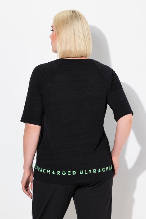 Produktbild Ulla Popken T-Shirt, Saum-Schriftzug, Classic, Rundhals, Halbarm (56)