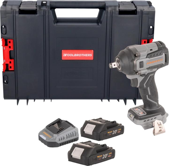 Produktbild Procraft Industrial IW550Abb Akku Schlagschrauber 20 V 550 Nm 1/2" + 2x Akku 2,0 Ah + Ladegerät + (Schlagschrauber)