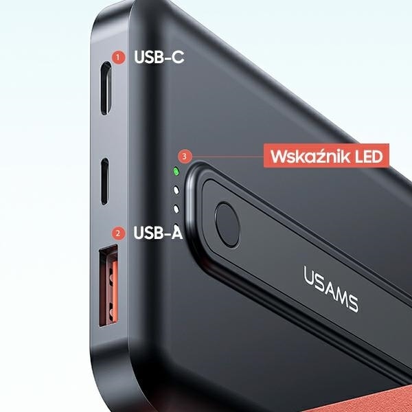 Actual product image Usams Magnetic Wireless Fast Charging Power Bank (10000 mAh, 20 W, 15 Wh)