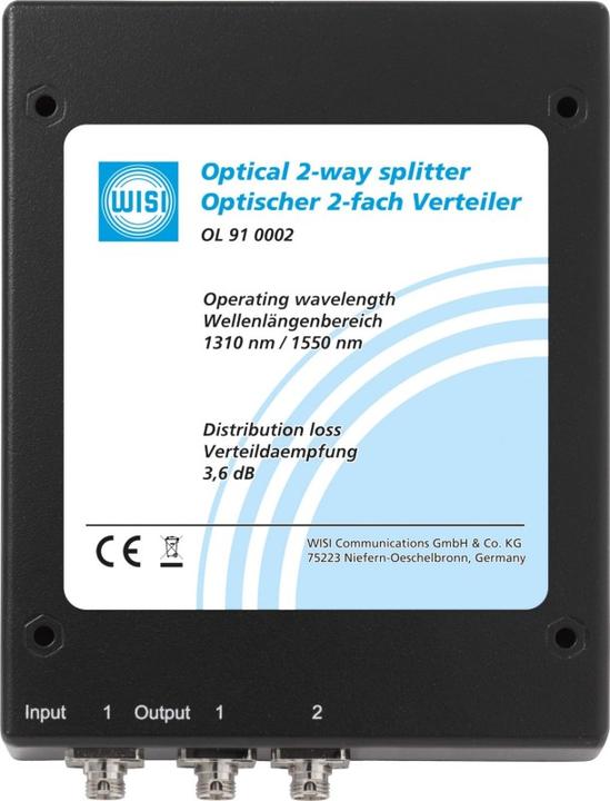 Produktbild WISI 74384 - Kabelsplitter - Schwarz - 3,6 dB - FC/PC - 114 mm - 20 mm (Kabel Zubehör)