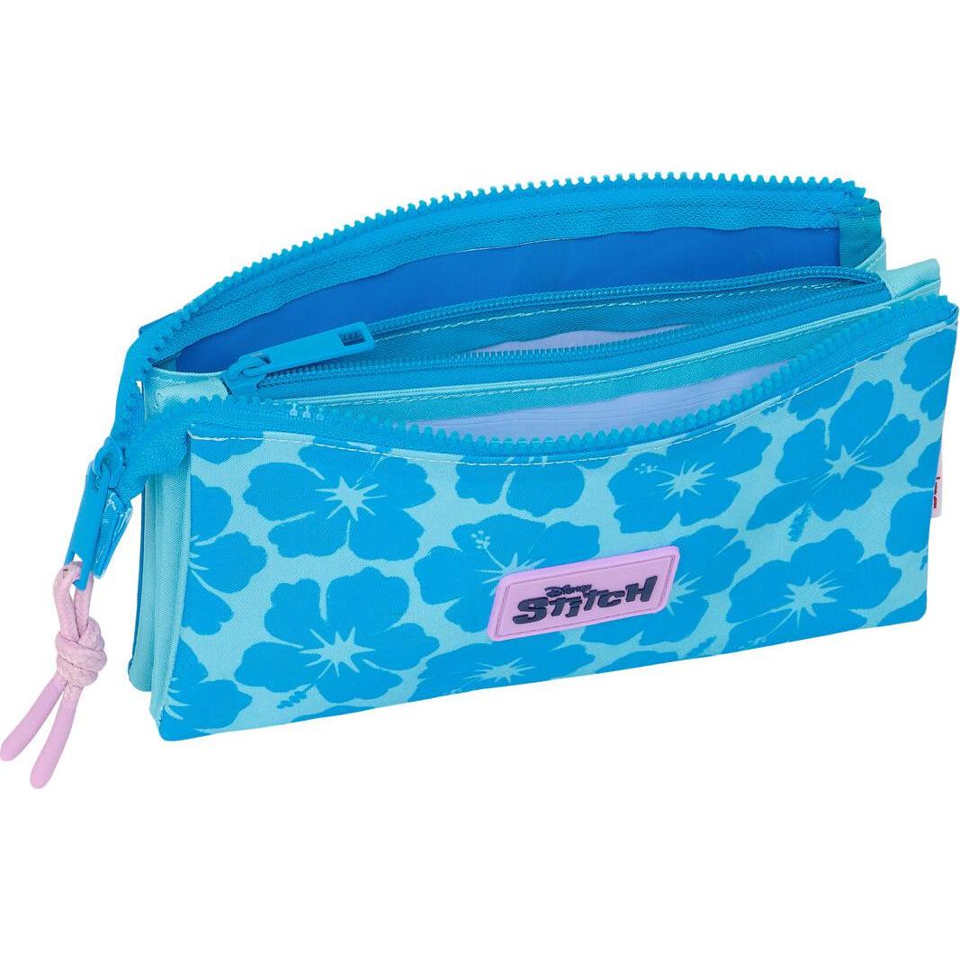 Thumbnail - NoName, Etui, Dreifaches Mehrzweck-Etui Lilo & Stitch Hawaii Blau 22 x 12 x 3 cm