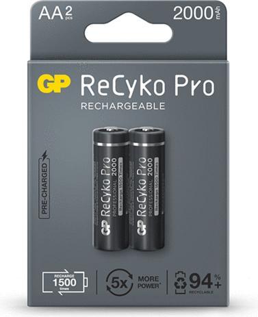 Image du produit GP Batteries Baterija Gp 2 x akumuliatoriai aa/r6 gp recyko pro ni-mh 2000mah 210aahcb-5eb2 (2 pcs, AA, 2000 mAh)