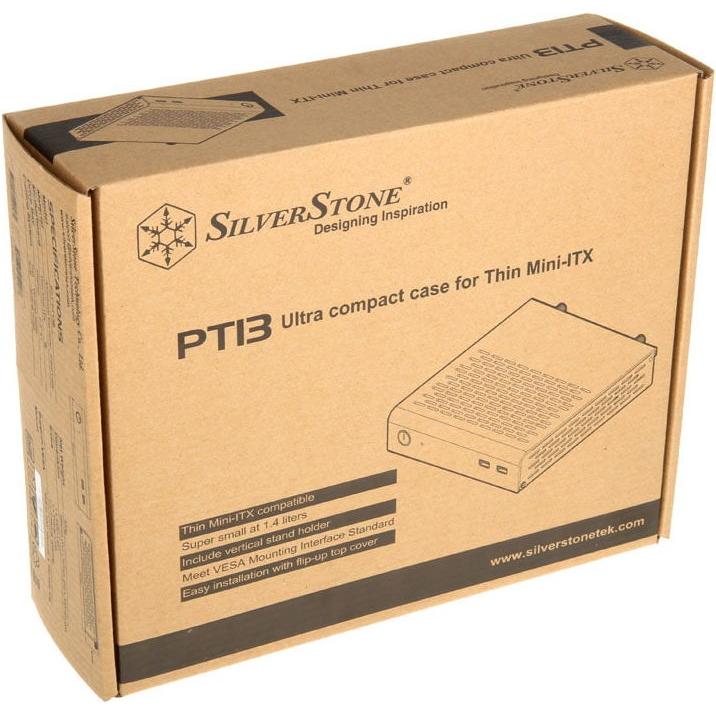 Thumbnail - Silverstone SST-PT13B Petit (Thin Mini ITX), PC Gehäuse, Schwarz