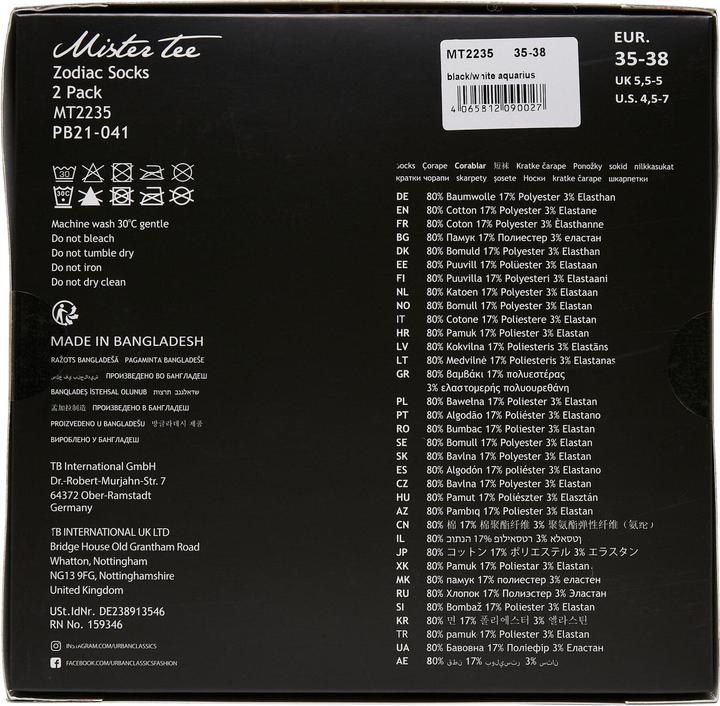 Produktbild Urban Classics Zodiac Socks 2-Pack - 18973 (2er Pack, 43 - 46)