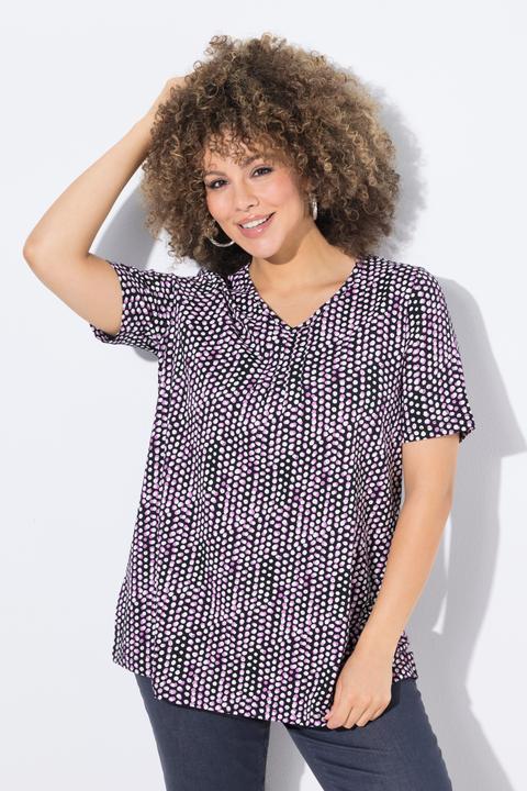 Produktbild Ulla Popken T-Shirt, Zierfalten, A-Linie, V-Ausschnitt, Halbarm (42, 44)