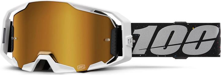Actual product image 100% Armatic Goggle RapidRacer - Mirror True Gold Lens (white black*, Mirror True Gold)