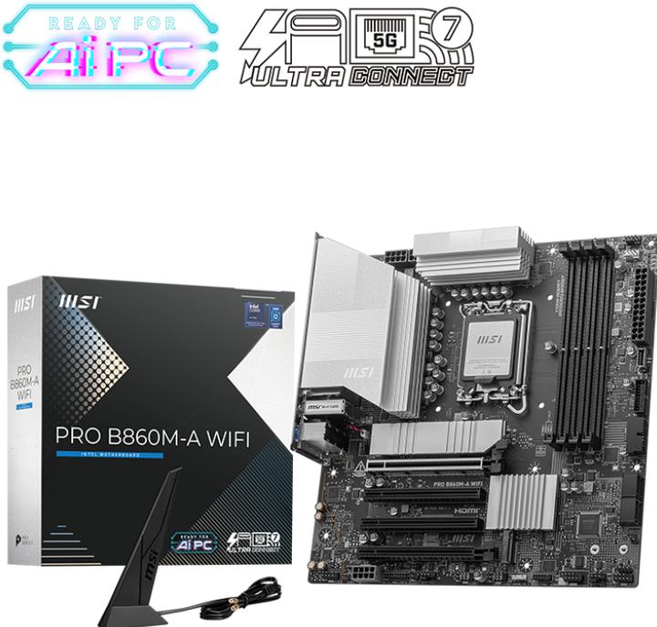 Productafbeelding MSI PRO B860M-A WIFI (LGA 1851, Intel B860, mATX)