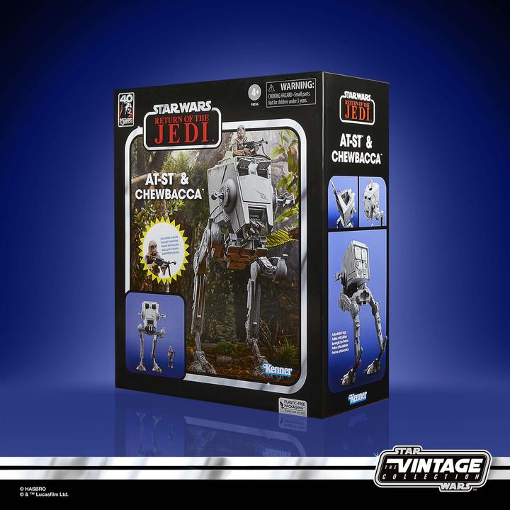 Immagine prodotto Hasbro Veicolo della collezione vintage di Star Wars Episodio VI con action figure AT-ST e Chewbacca