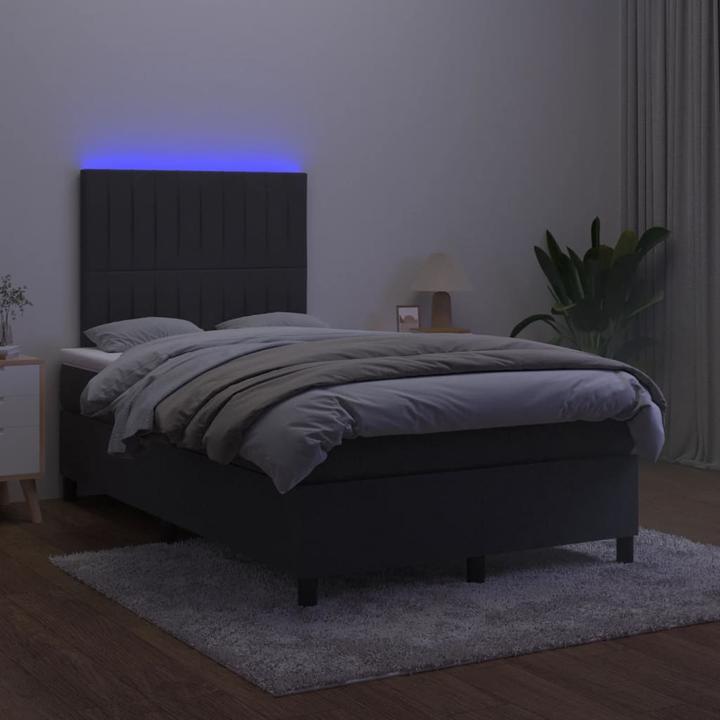 Produktbild vidaXL Bo x springbett mit Matratze & LED 120 x 190 cm Samt (120 x 190 cm)