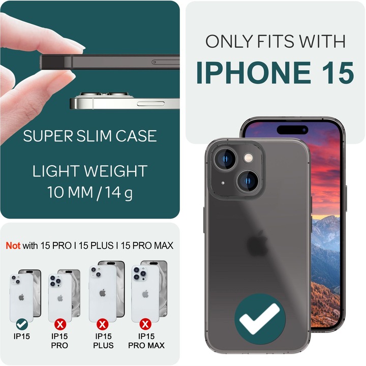 Actual product image Nalia Extremely Thin 0.3mm Matt Hardcase (Apple iPhone 15)