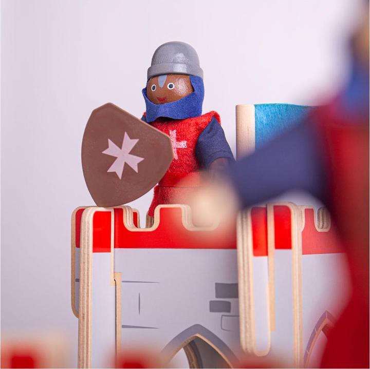 Actual product image Bigjigs Medieval knights made of wood, 4 pieces.