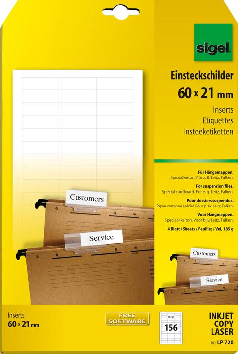 Sigel Étiquettes à insérer pour PC