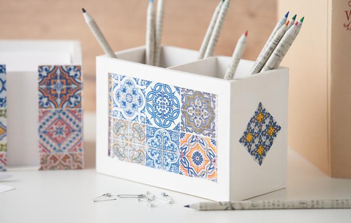 Image du produit VBS Boîte à ustensiles avec 2 compartiments, contreplaqué/bois MDF, env. 16 x 11 x 8 cm