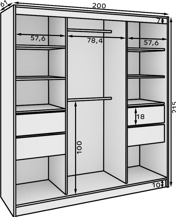Image du produit ADRK Furniture Keri (200 x 61 x 215 cm)
