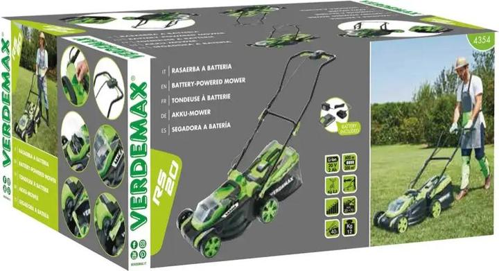 Actual product image Verdemax RS20 AkkuRasenmäher2x20V2,5Ah, Schnittbreite 38 cm (Rechargeable battery operated)