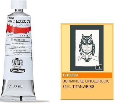 Image du produit Schmincke Encre linoléique blanc titane (Blanc titane, 35 ml)