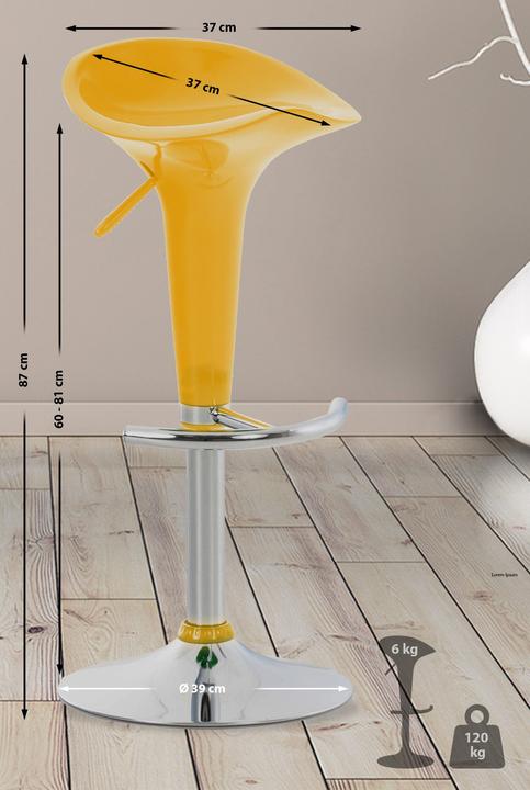 Actual product image CLP Bar stool Saddle, yellow