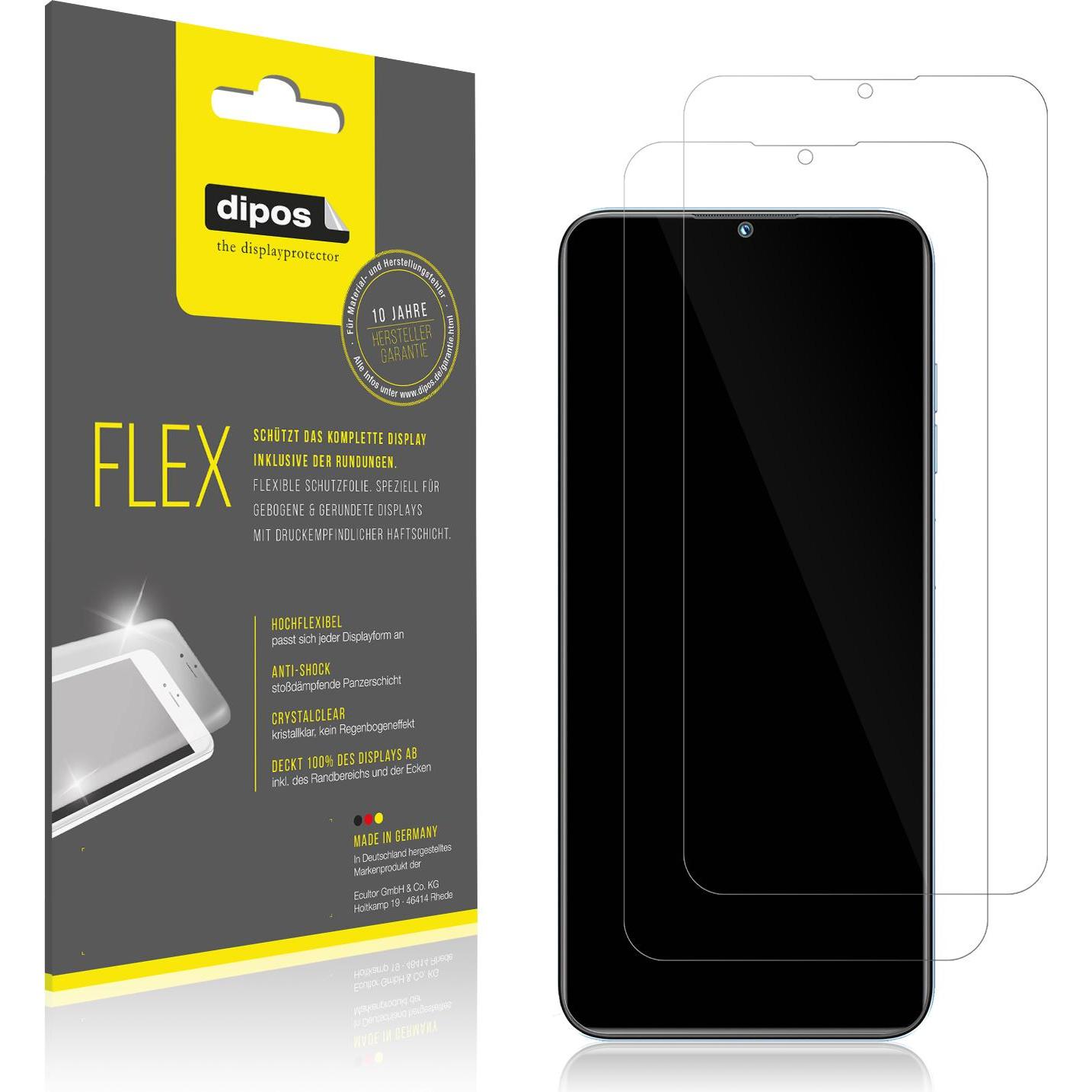 Dipos Displayschutzfolie Full-Cover 3D (2 Stück, Oukitel C36), Smartphone Schutzfolie, Transparent