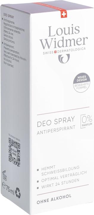 Actual product image Widmer Louis Deo Spray Antiperspirant ohne Parfum 75 ml (Spray, 75 ml)