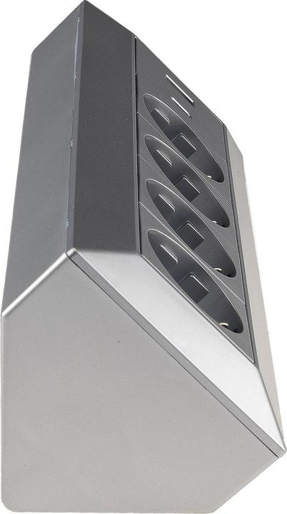 Produktbild Chilitec Steckdosenblock 23789, 4-fach, USB-A+C, 250V/16A, silber (4x, USB-A)