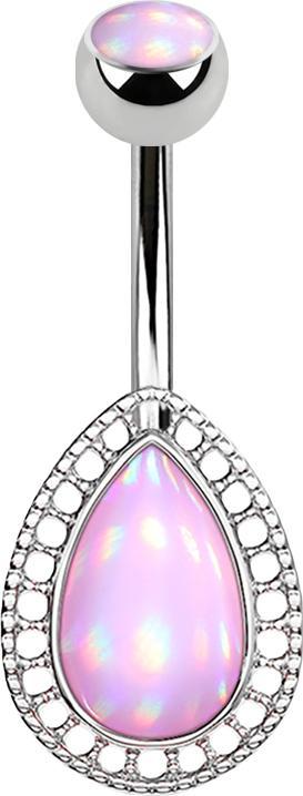 Immagine prodotto Star Piercing Goccia d'argento a forma di banana con pietra epossidica rosa (Ottone, Acciaio chirurgico 316L)