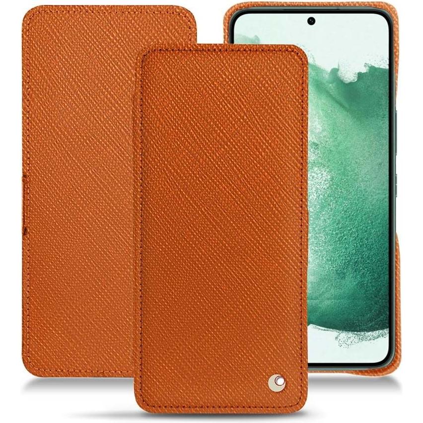 Noreve Lederschutzhülle horizontal (Samsung Galaxy S22+ 5G), Smartphone Hülle, Orange