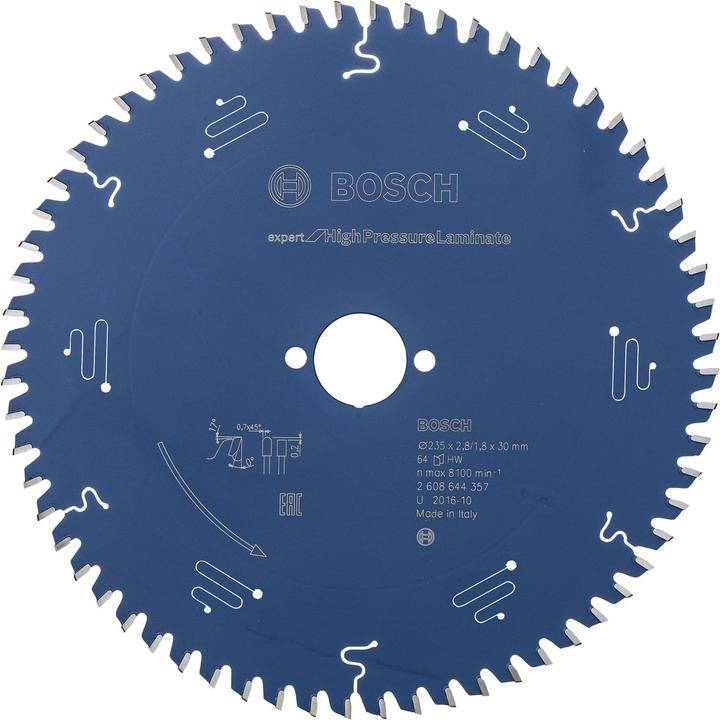 Actual product image Bosch Professional Zubehör Circular saw blade Expert for High Pressure Laminate, 235 x 30 x 2.8 mm, 64