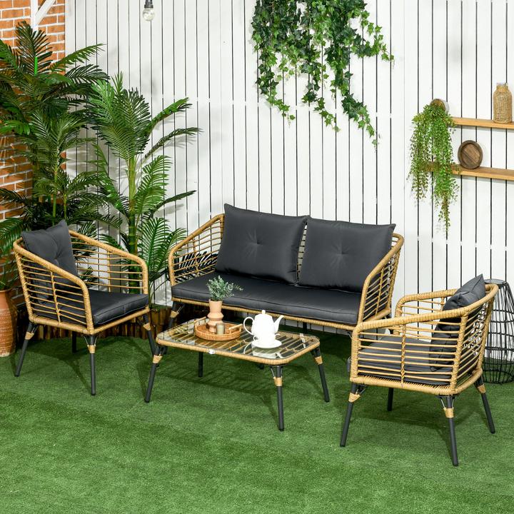 Actual product image Outsunny Garden furniture set with seat cushion