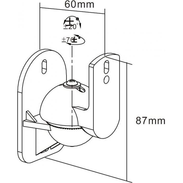 Cabletech Uchwyt ścienny głośnikowy maksymalne obciążenie 3,5 kg (Set, Installazione a parete), Stativo + Montaggio a muro per altoparlanti, Nero