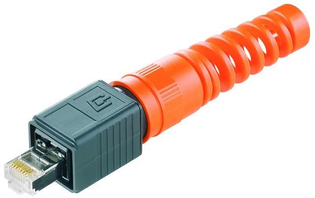 Produktbild Telegärtner RJ45-Steckerset Variante 4 Stecker, gerade Pole: 8P8C J80026A0016 Schwarz J80026A0016 1 St.
