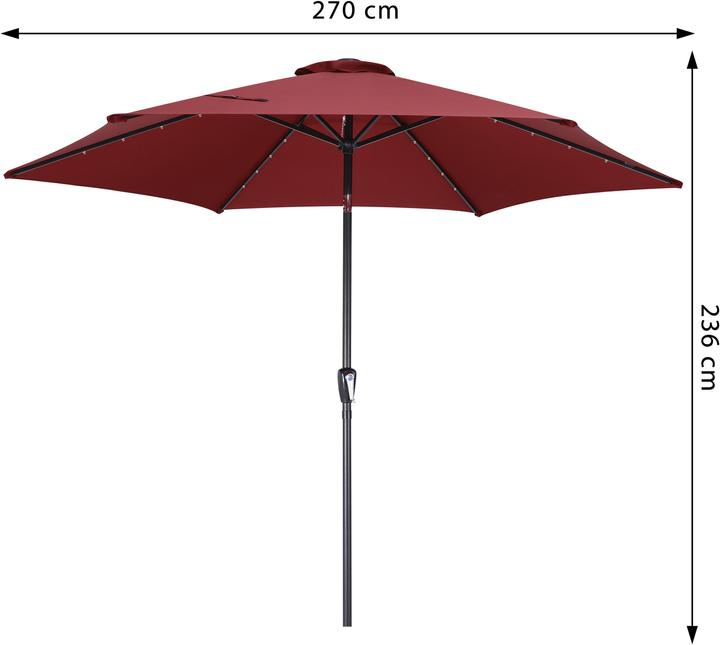 Kingsleeve Ombrellone LED 270 cm (2.70 m)