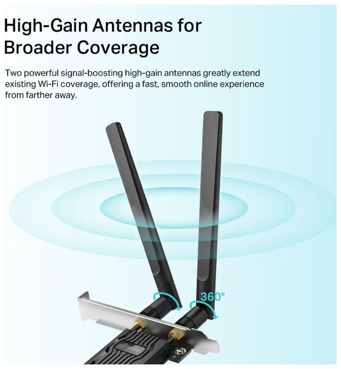 Actual product image TP-Link Archer TX20E Wi-Fi 6 PCIe adapter AX1800 Bluetooth 5.2 (Mini PCI Express)