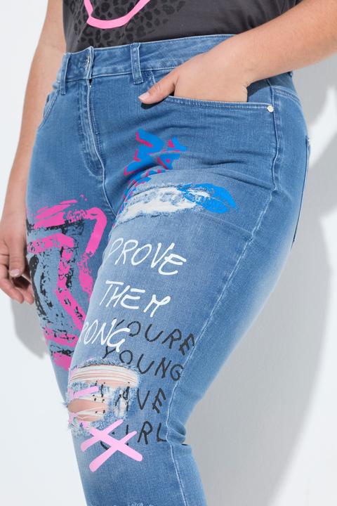 Actual product image Angel of Style Irma jeans, slim fit, allover print, 5-pocket (50)