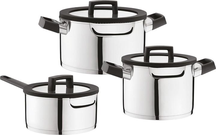 Produktbild BergHoff Essentials Downdraft kookpannenset - 6 delig - RVS - Veilig afgietsysteem (20 cm, Pfannenset + Topfset, Edelstahl)