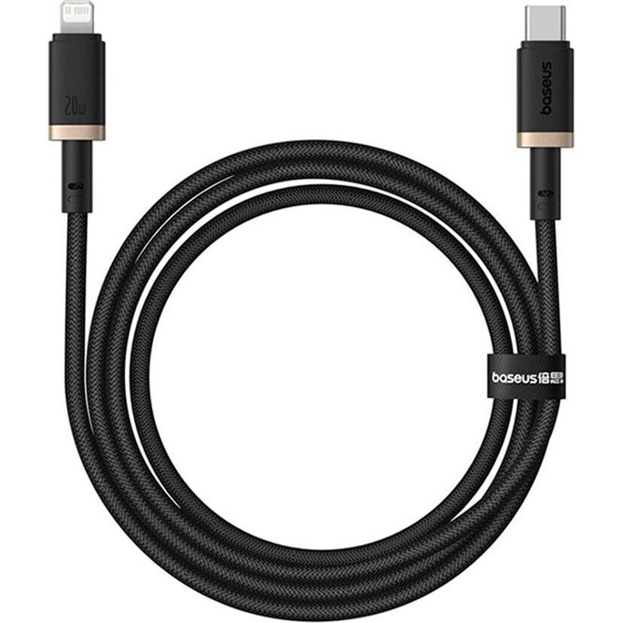 Baseus Dura Typ-C-Schnellladekabel für iP 20 W 1 m Schwarz Gold (1 m), USB Kabel