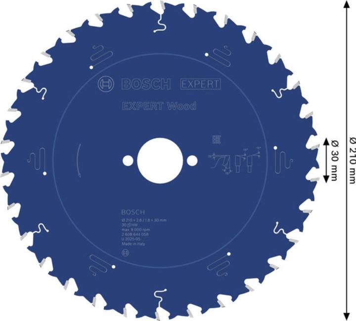 Produktbild Bosch Professional Zubehör Kreissägeblatt Expert for Wood, 210 x 30 x 2,8 mm, 30