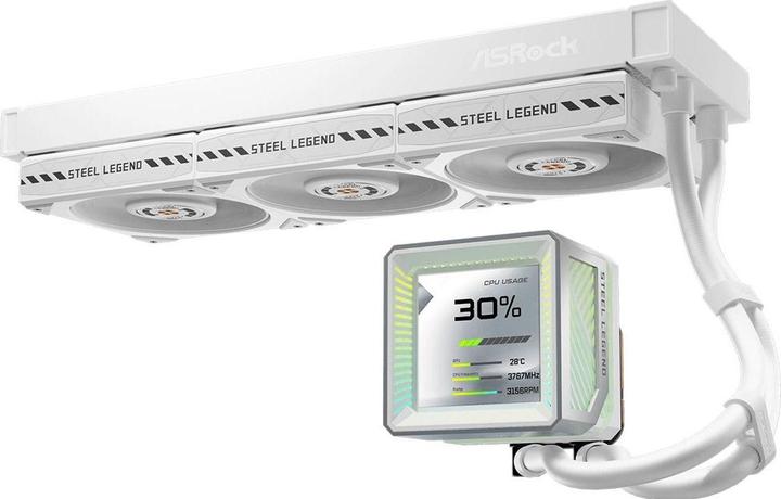 Actual product image AsRock CPC Steel Legend 360 LCD White