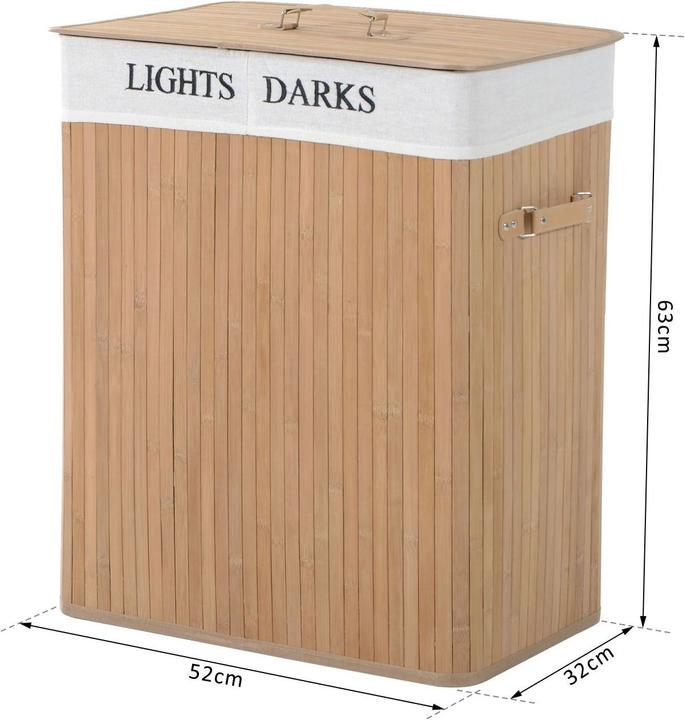 Produktbild Homcom Wäschekorb mit 2 Tragegriffen (100 l)