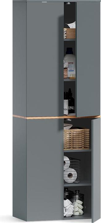 Produktbild Vicco Hochschrank Viktor, Anthrazit/Goldkraft Eiche, 68 x 188.6 cm mit 6 geschlossenen Fächern (40.50 x 68 x 188.60 cm)