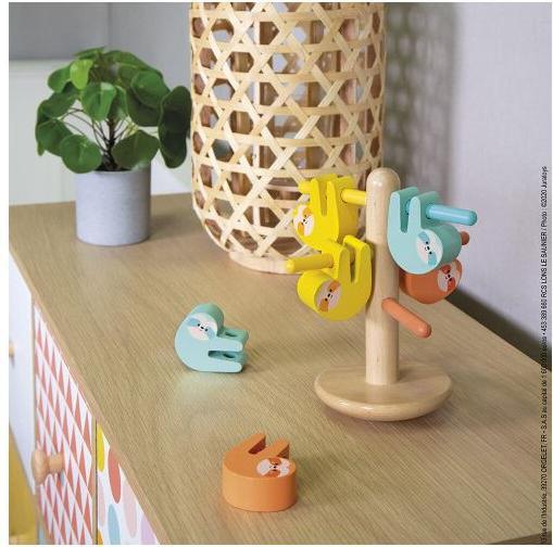 Actual product image Janod Stacking toy balance and color game sloth wood
