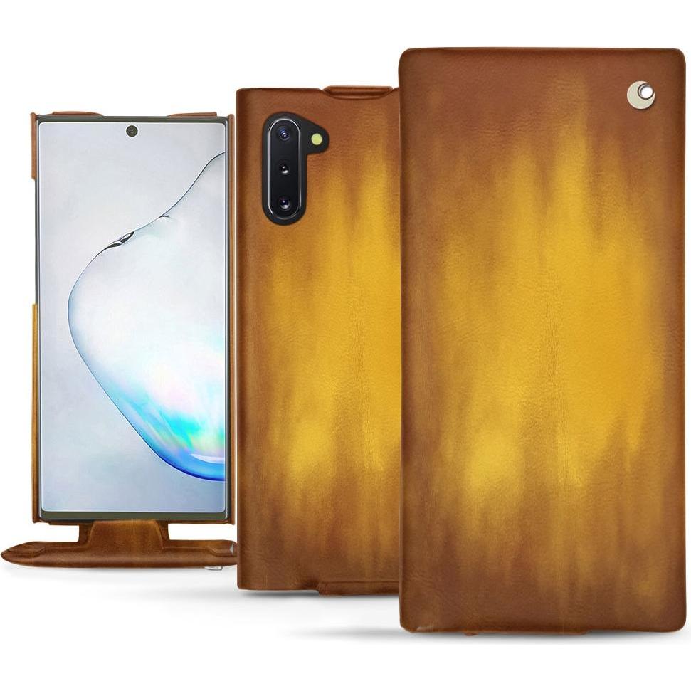 Noreve Lederschutzhülle vertikal (Samsung Galaxy Note 10), Smartphone Hülle, Gold