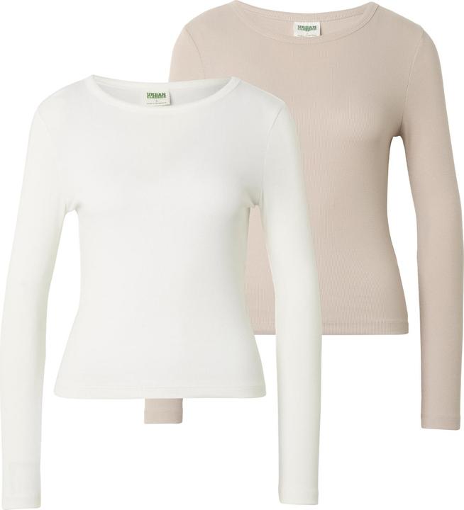 Produktbild Urban Classics Ladies Basic Rib Longsleeve 2-Pack offwhite+cloud XL (XL)