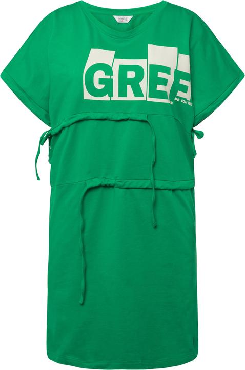 Image du produit Angel of Style T-shirt long oversized à message imprimé et col rond. Rubans à fronces (54)