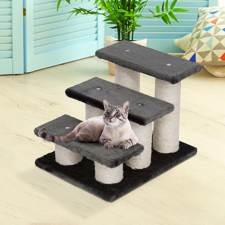 Actual product image PawHut Cat stairs with 3 steps (Cat)