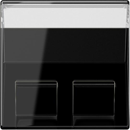 JUNG, Zubehör Schalterprogramm, Zentralplatte Mod-Jack 2f A sw glz A569-30BFPLSW